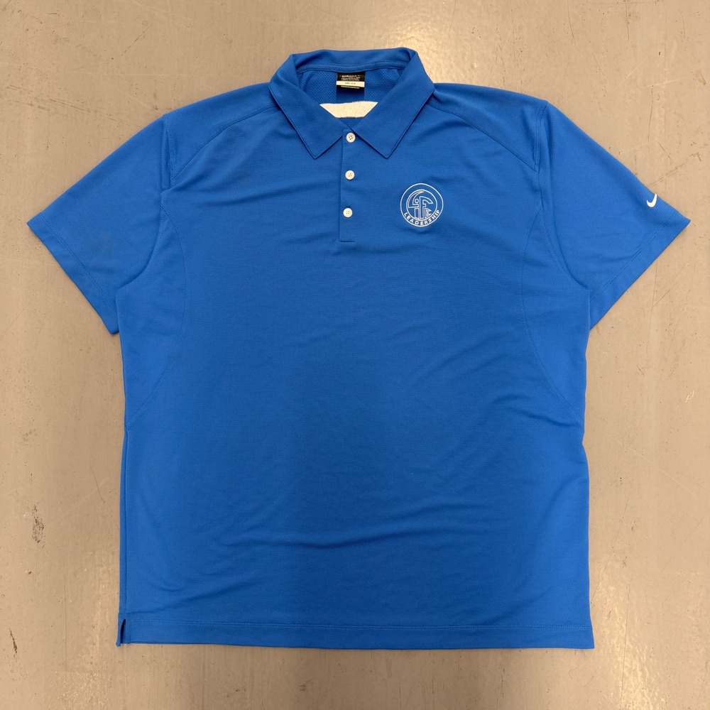 Nike Golf Dri-FIT Polo Shirt Royal Blue Logo Performance Tour Men's XXL